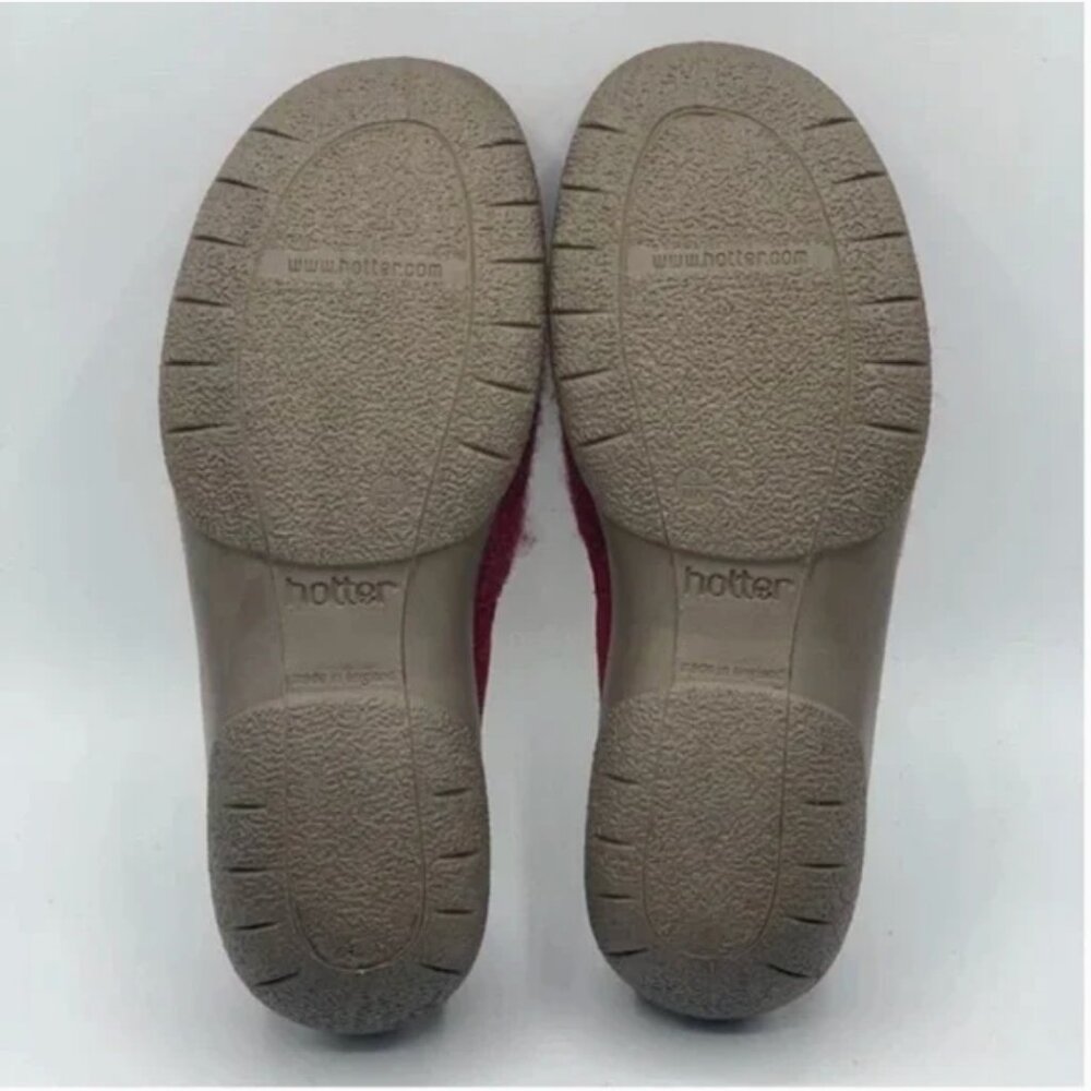Hotter Devotion Textured Slippers In Ruby Size 5 - image 7